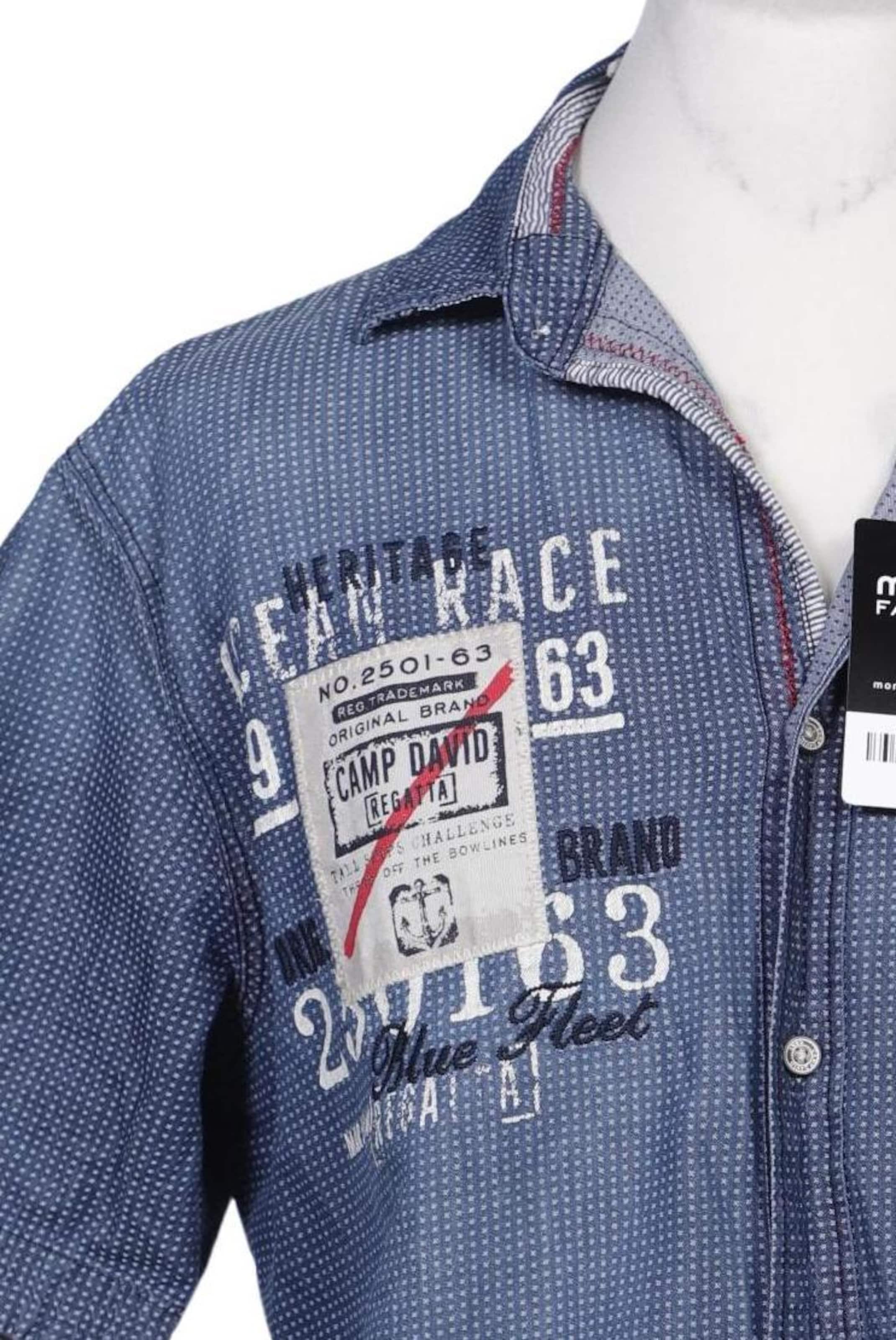 CAMP DAVID Button Up Shirt in L in Blue