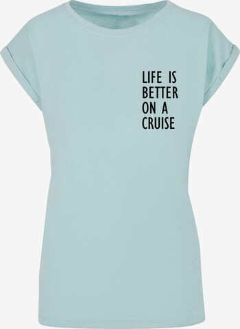 T-shirt 'Life Is Better' Merchcode en bleu : devant
