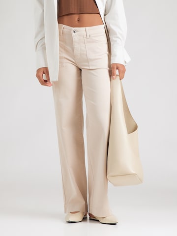 Wide Leg Jean MAC en beige : devant