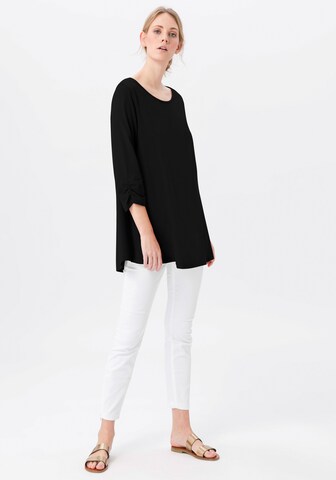 Green Cotton 3/4-Arm-Shirt Longshirt in Schwarz