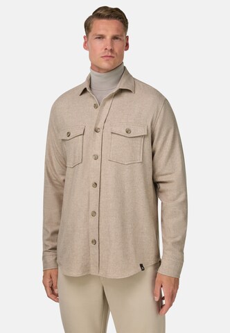 Boggi Milano Regular Fit Hemd in Beige: Vorderseite
