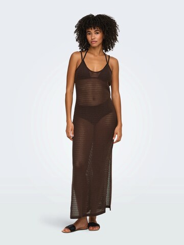 ONLY Strikkjole 'ONLKASTELLA' i brun: forside