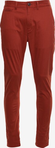 Coupe slim Pantalon chino Superdry en orange : devant