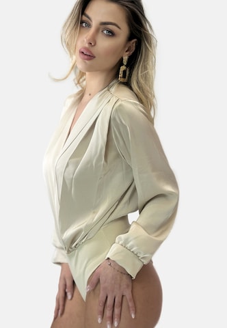 Elara Blouse bodysuit in Beige