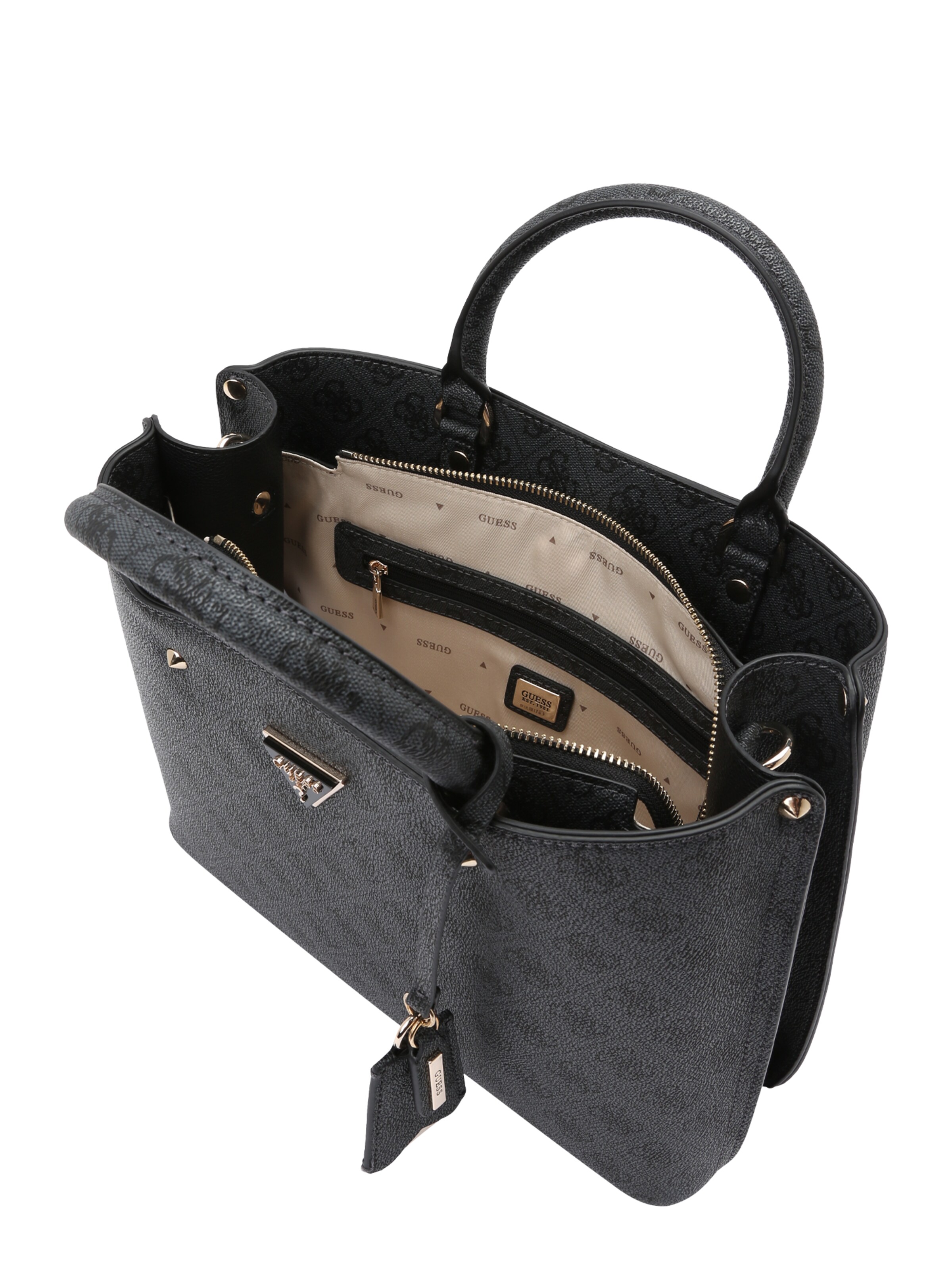 GUESS Handbag 'MERIDIAN II GIRLFRIEND SATCHEL' in Grey