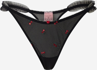 Hunkemöller Tanga gaćice 'Chelsey ' u travnato zelena / krvavo crvena / crna, Pregled proizvoda