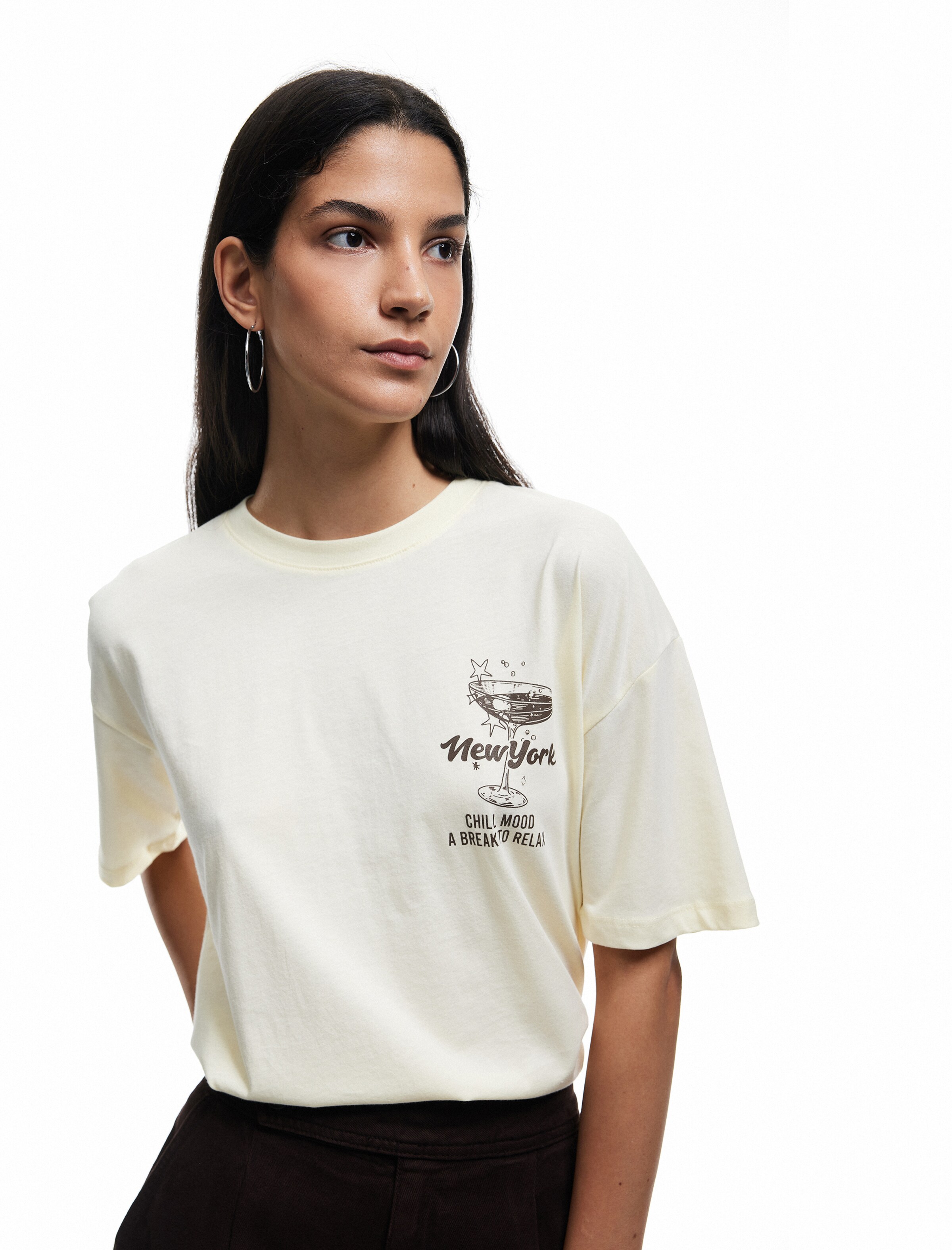 Koton Oversized Shirt in Yellow: front