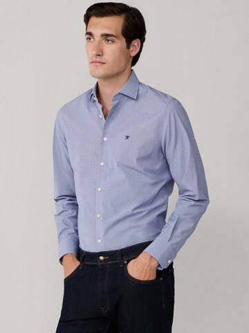 Hackett London Regular fit Zakelijk overhemd 'Puppytooth' in Blauw