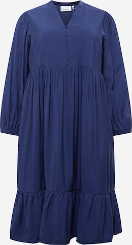Fransa Curve Dress in Blue: front
