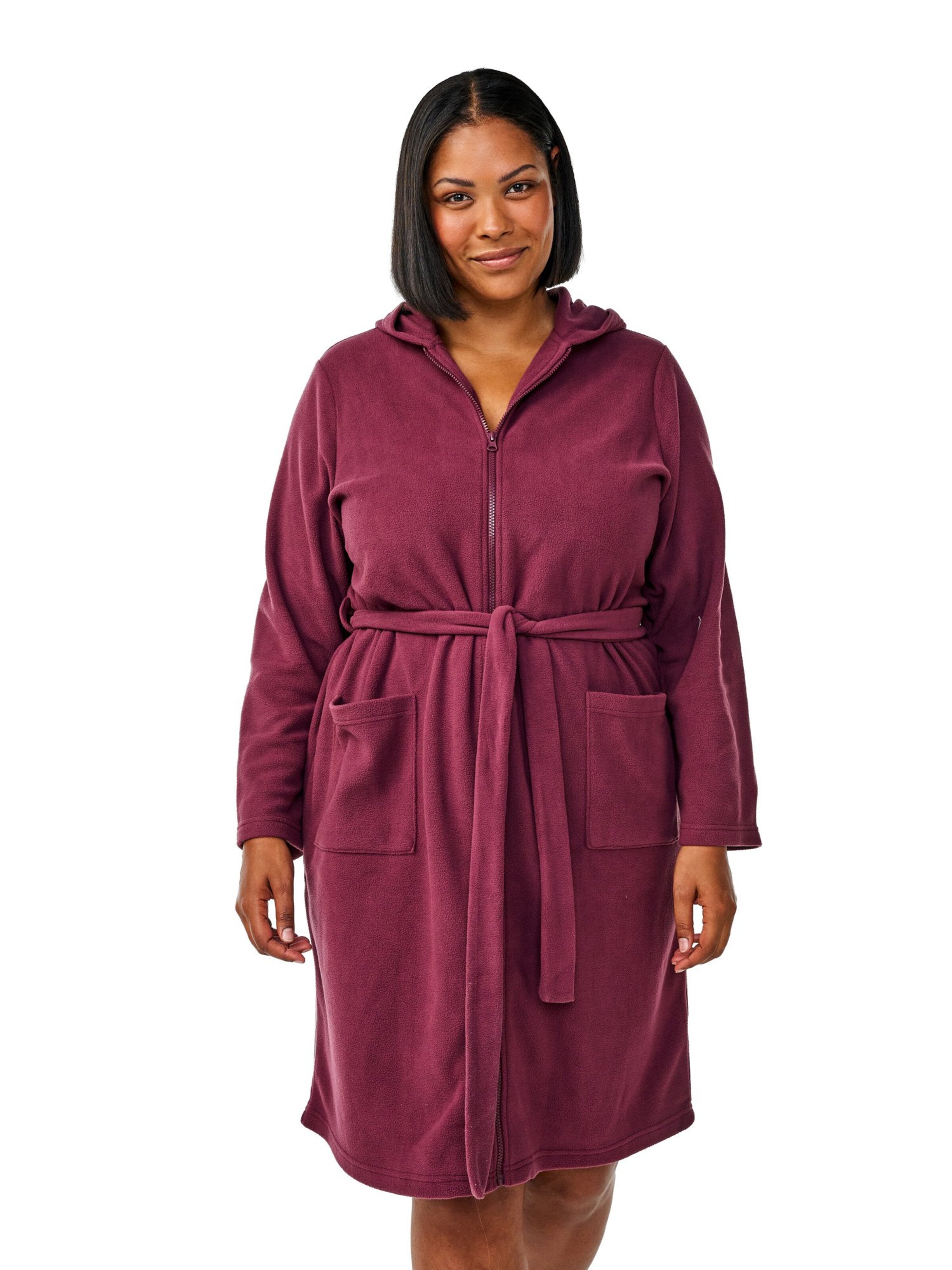 Zizzi Банный халат длинный 'Lise' в Лиловый