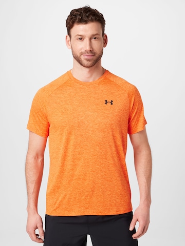 UNDER ARMOUR Regular Fit Funktionsshirt 'Tech 2.0' in Orange: predná strana