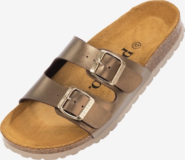 Palado Pantolette 'Palado Milos Metallic' in Braun: Vorderseite
