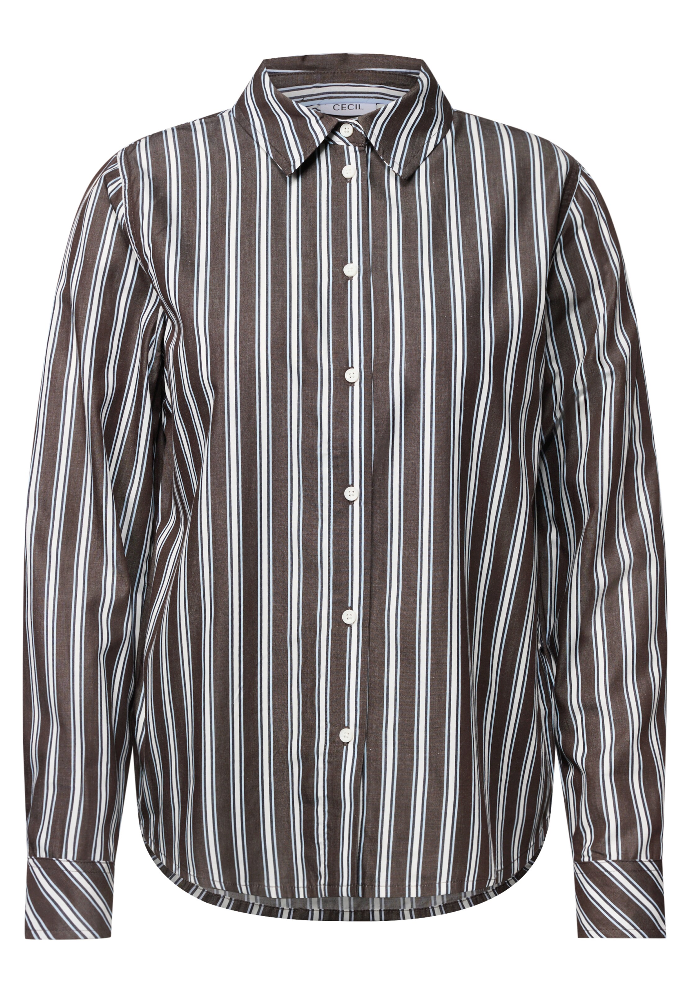 CECIL Blouse in XXXL in Dark brown / White, Item view