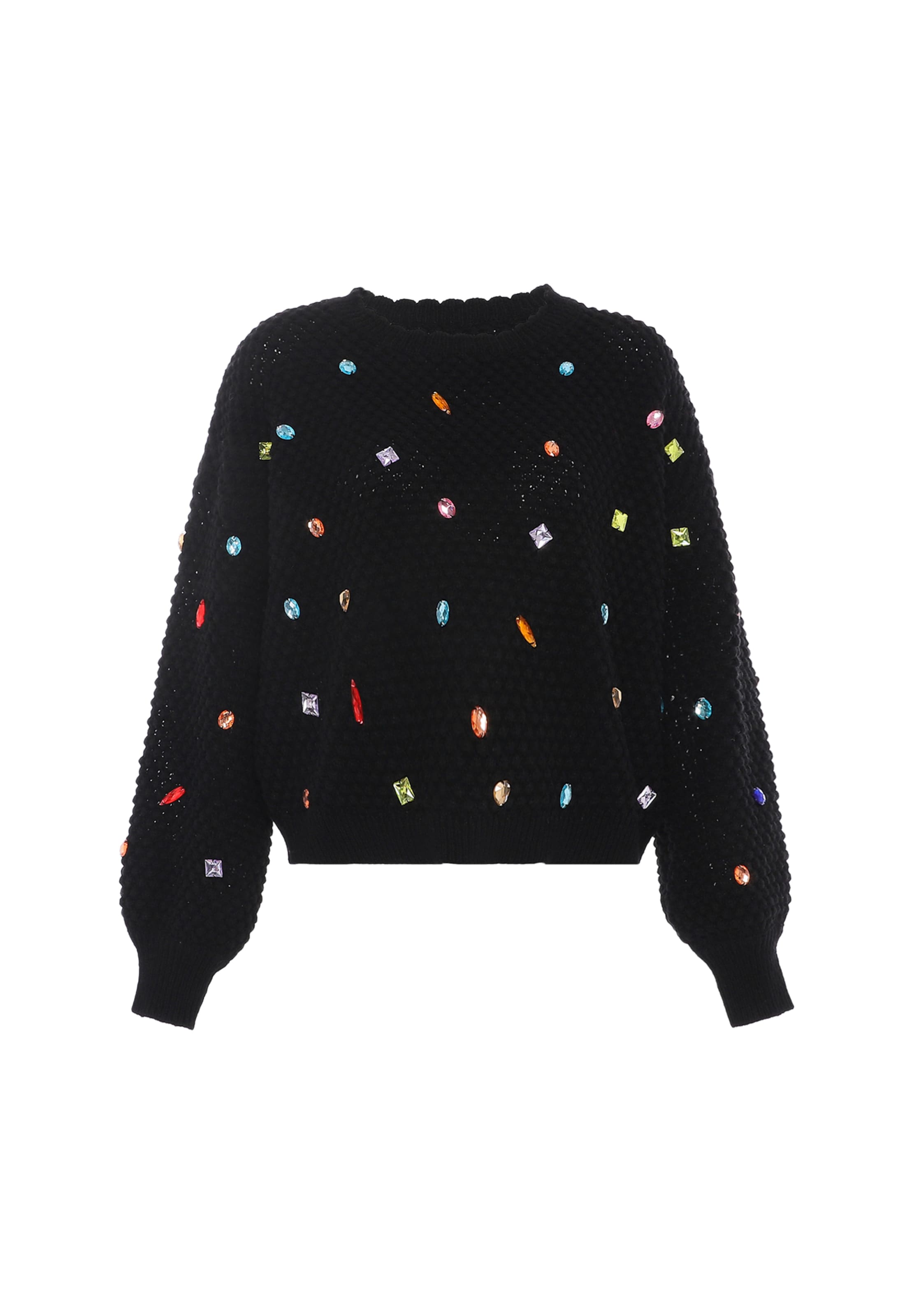 faina Πουλόβερ σε μαύρο: μπροστά