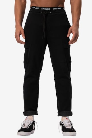 STHUGE Regular Pants in Black: front