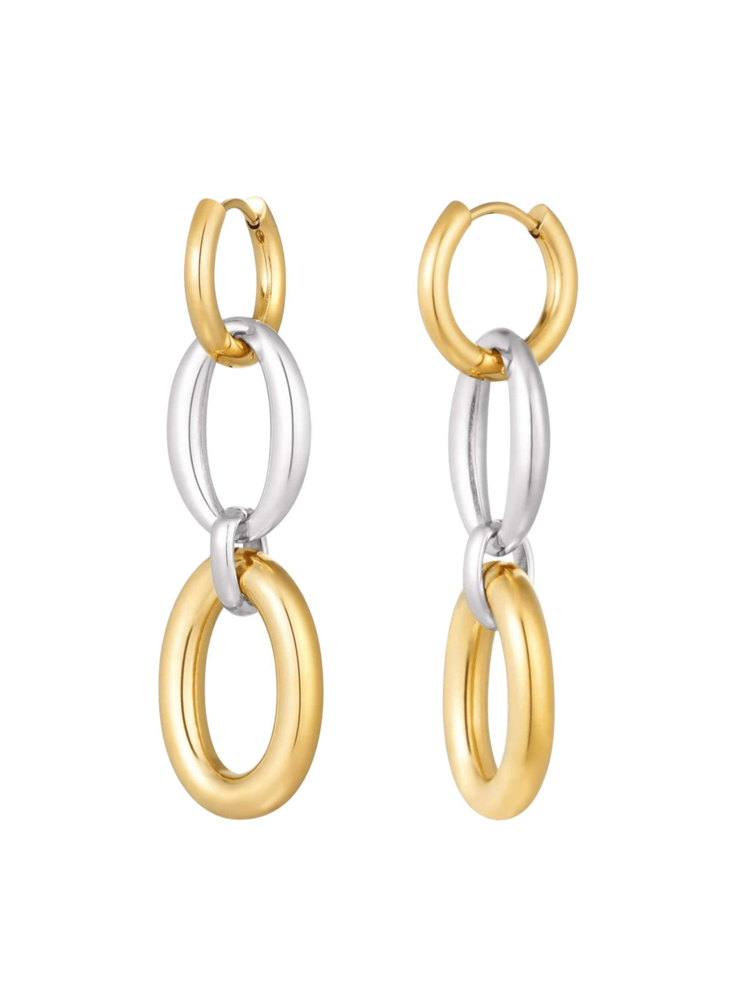 Orecchini 'Chain' in 2 x 4,5 cm La Moda Me di colore oro, Visualizzazione prodotti