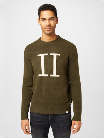 Les Deux Sweater 'Encore Intarsia' in Green: front