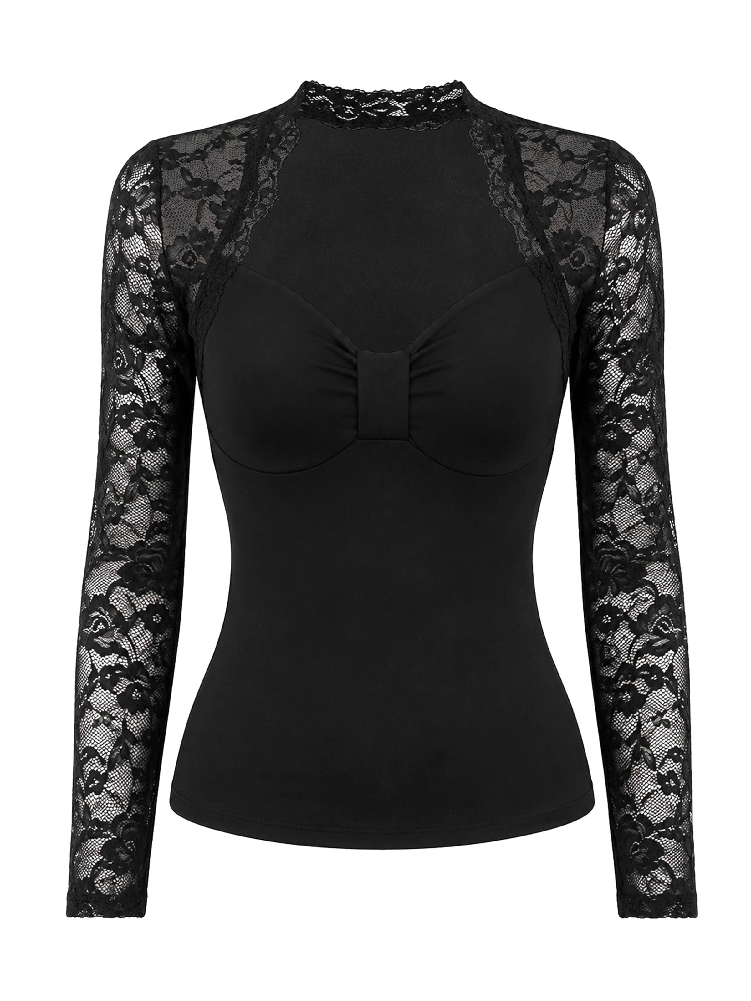 MEETWEE Blouse in Zwart: voorkant