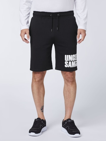 UNCLE SAM Regular Pants in Black: front