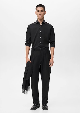 MANGO MAN Slim fit Button Up Shirt 'Bilbao' in Black