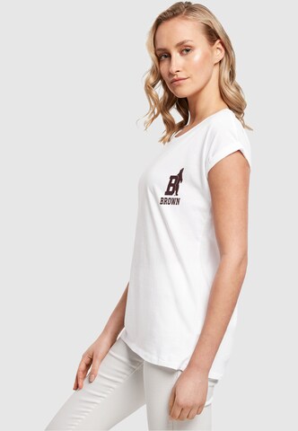 Merchcode T-Shirt 'Brown University - Bear Initial' in Weiß