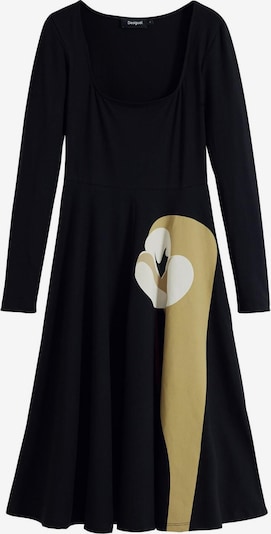 Desigual Mekko värissä ecru / sinappi / musta, Tuotenäkymä