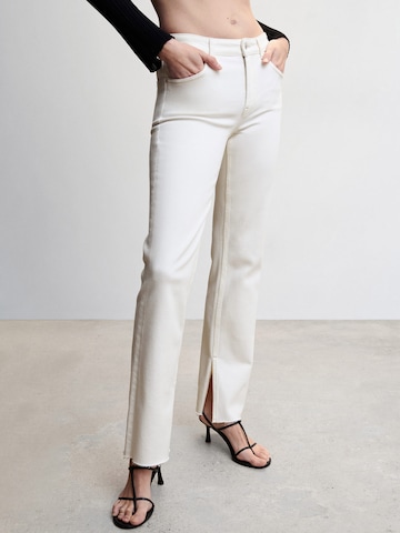 MANGO Slimfit Jeans 'Elle' i beige: framsida
