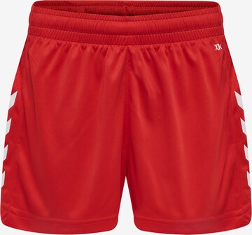 Hummel Regular Workout Pants in Red: front