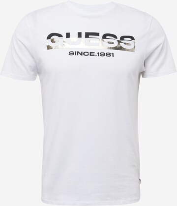 T-Shirt GUESS en blanc : devant