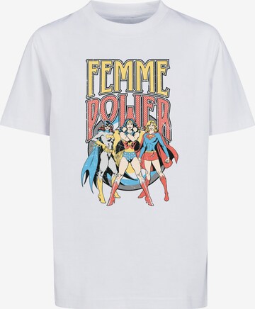 Maglietta 'DC Comics Wonder Woman Femme Power' di F4NT4STIC in bianco: frontale