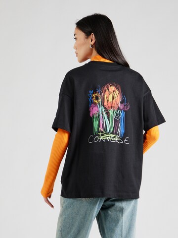 CONVERSE Shirt 'SUMMER FLOWERS' in Black: front