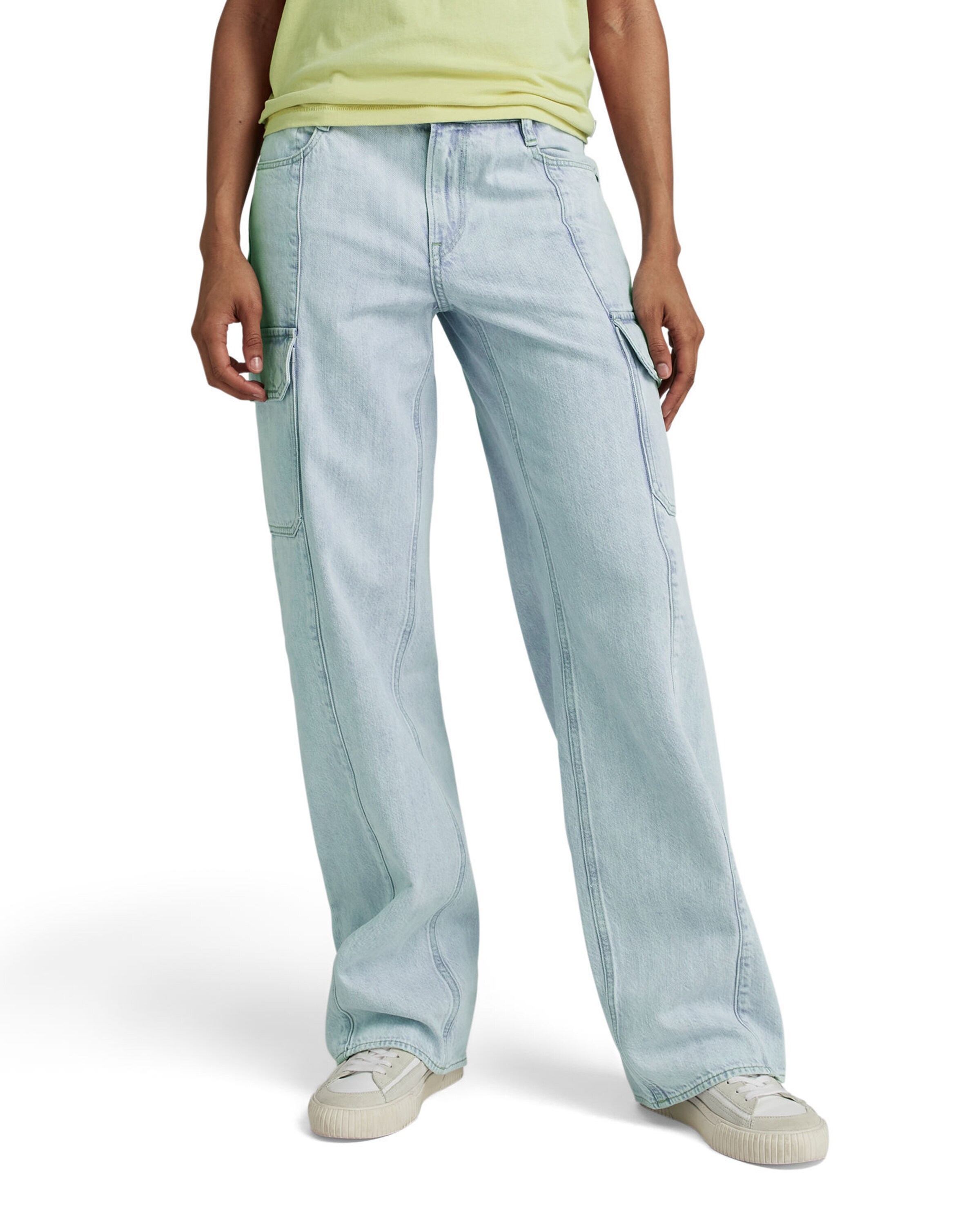 G-STAR Zvonové kalhoty Džíny s kapsami 'Judee' – modrá: přední strana