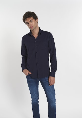 DENIM CULTURE Regular fit Button Up Shirt 'MAXIMILLIAN' in Blue: front