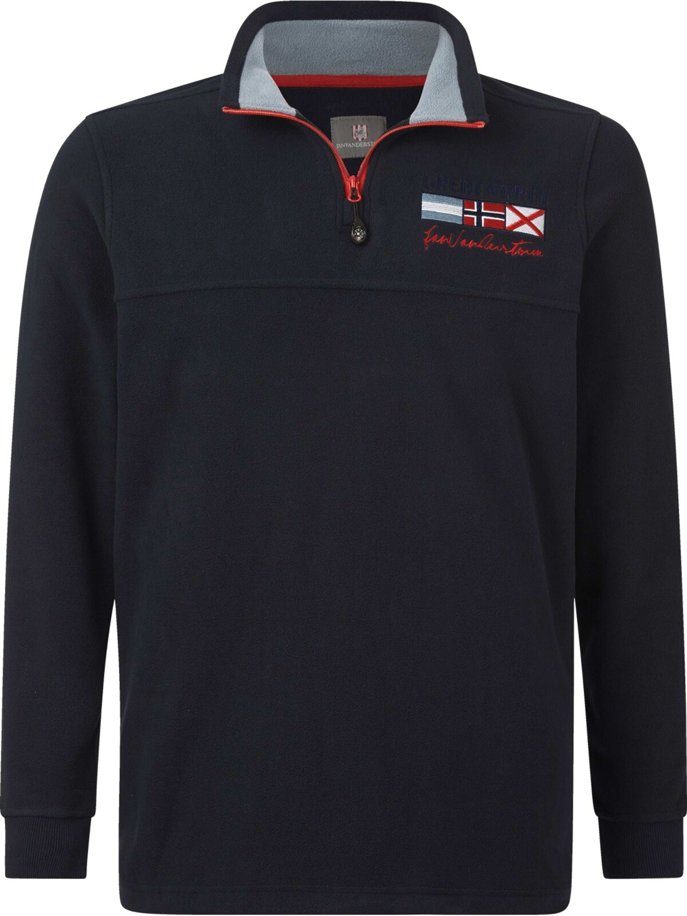 Jan Vanderstorm Fleece-Sweatshirt ' Sietse ' in Blau: Vorderseite