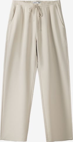 Pantalon à pince Bershka en beige : devant