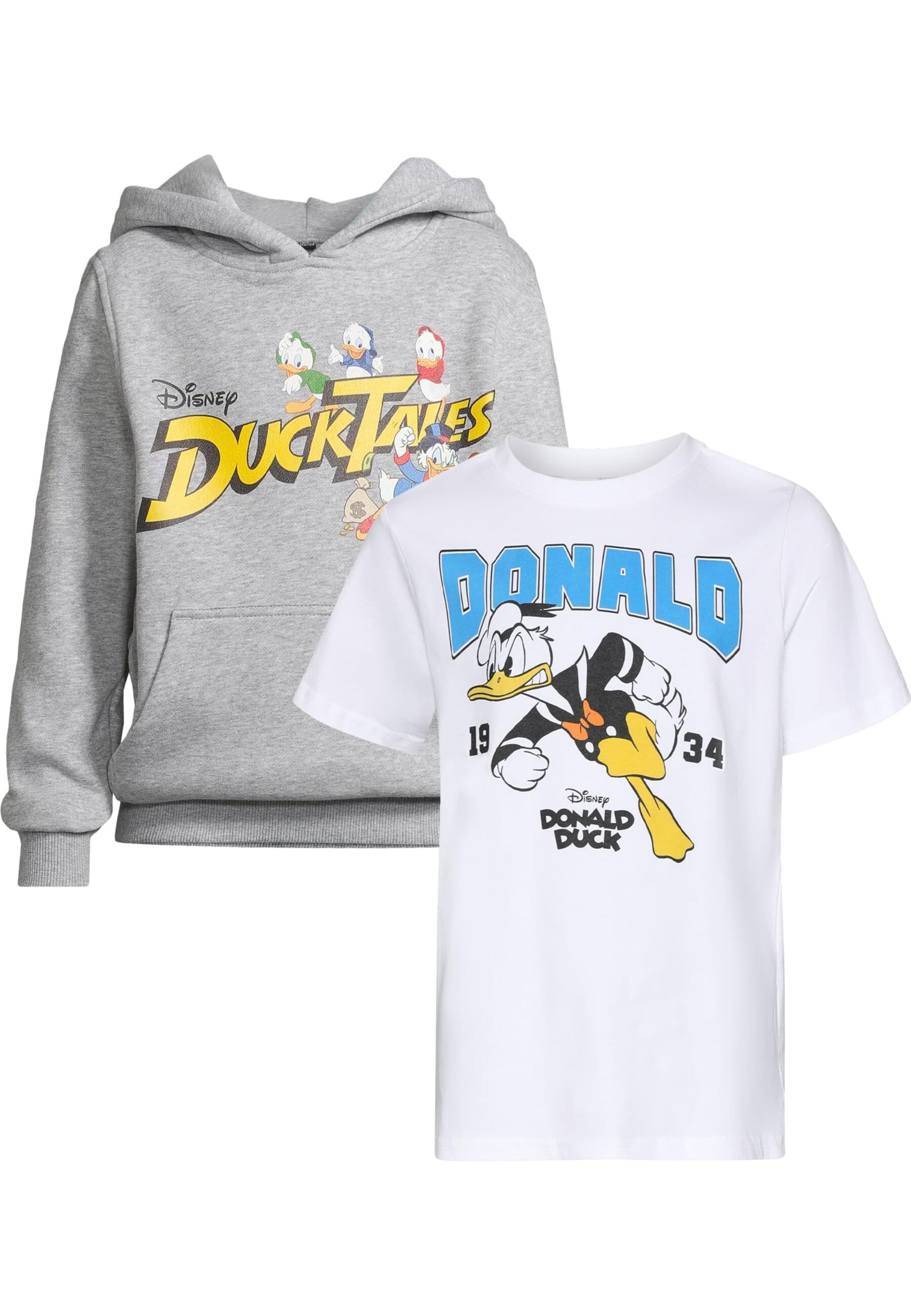 Mister Tee Set 'Donald & Ducktales' in Grau: Vorderseite