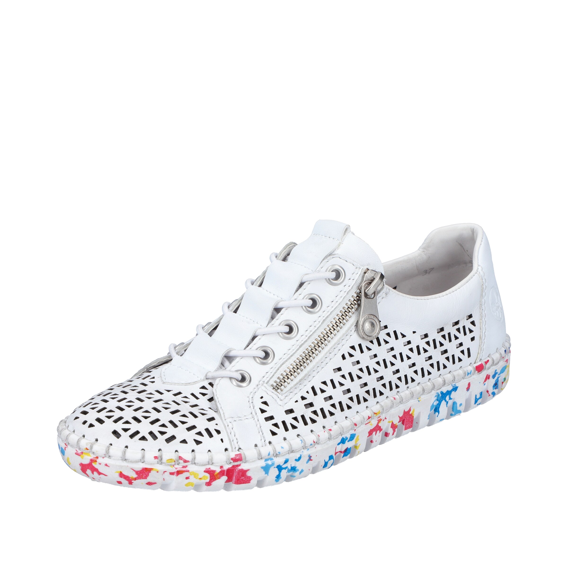 Rieker Platform trainers in White: front