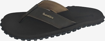 Gumbies T-Bar Sandals in Brown: front