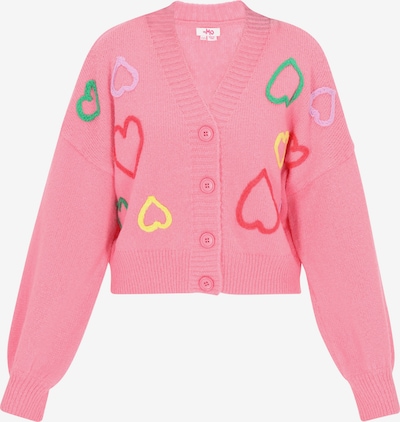 MYMO Neuletakki värissä keltainen / vihreä / vaaleanpunainen / punainen, Tuotenäkymä