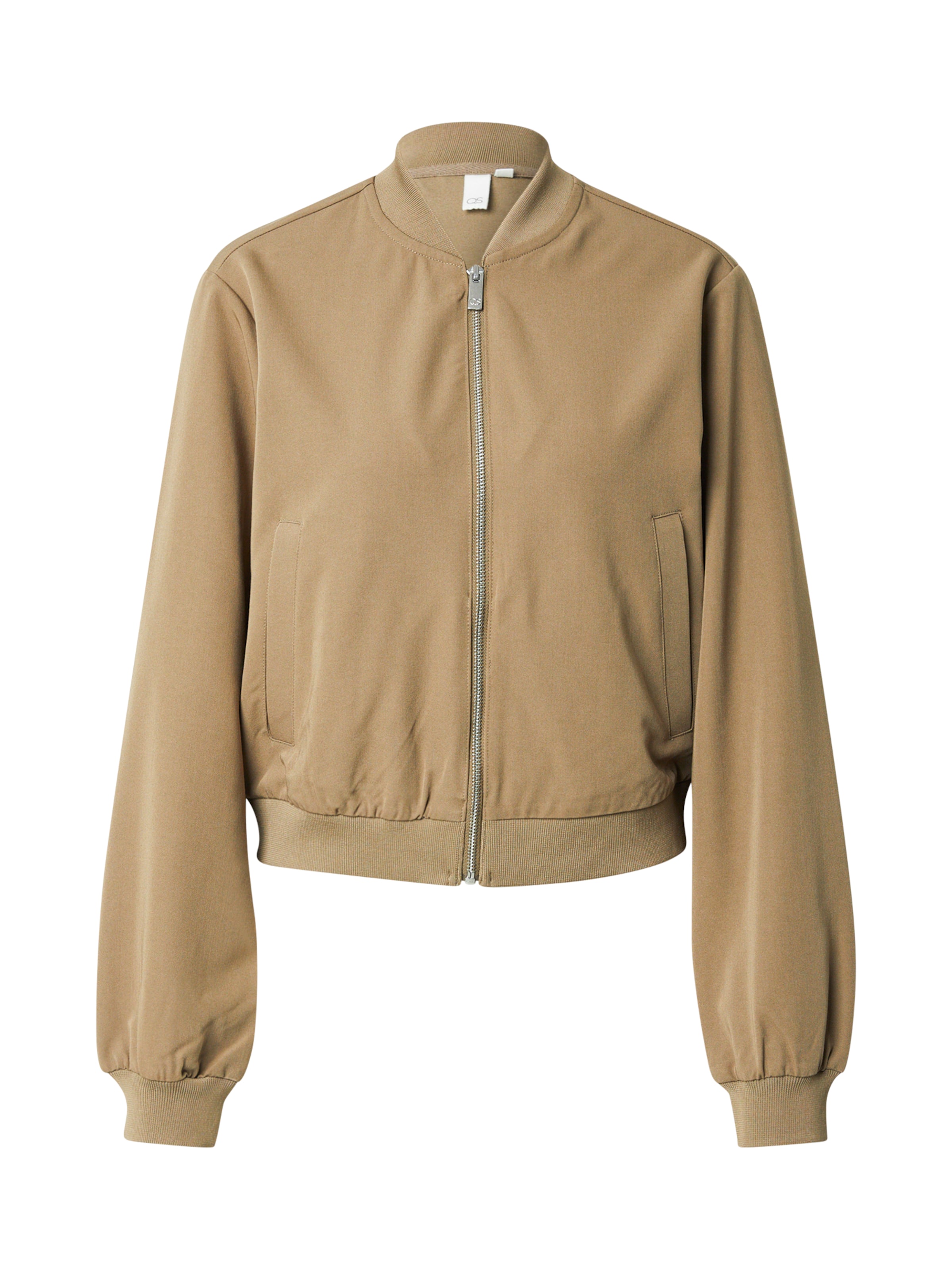 QS Φθινοπωρινό και ανοιξιάτικο μπουφάν σε καφέ: μπροστά