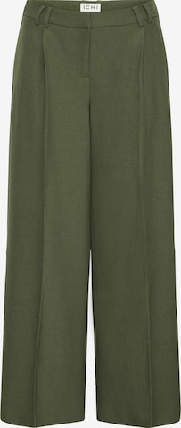 ICHI Wide leg Pants ' IHLEXI' in Green: front