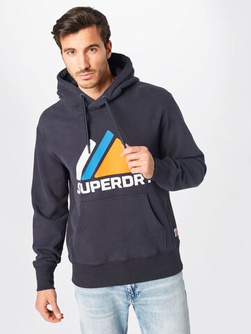 Superdry Sportsweatshirt 'Mountain' in Blauw: voorkant