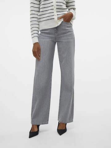 VERO MODA Wide Leg Jeans 'REBECCA' i grå: forside