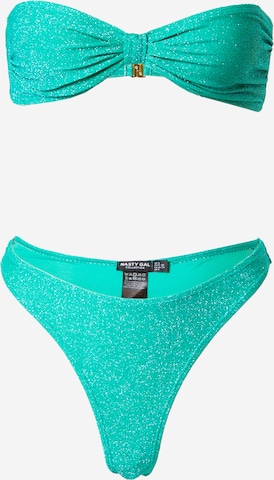 Nasty Gal Bandeau Bikini in Green: front