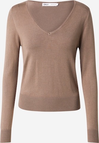 Pull-over 'ONLVENICE' ONLY en marron : devant