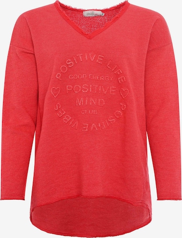 Zwillingsherz Sweater 'Positive Mind' in Red: front