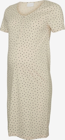 Chemise de nuit MAMALICIOUS en beige : devant