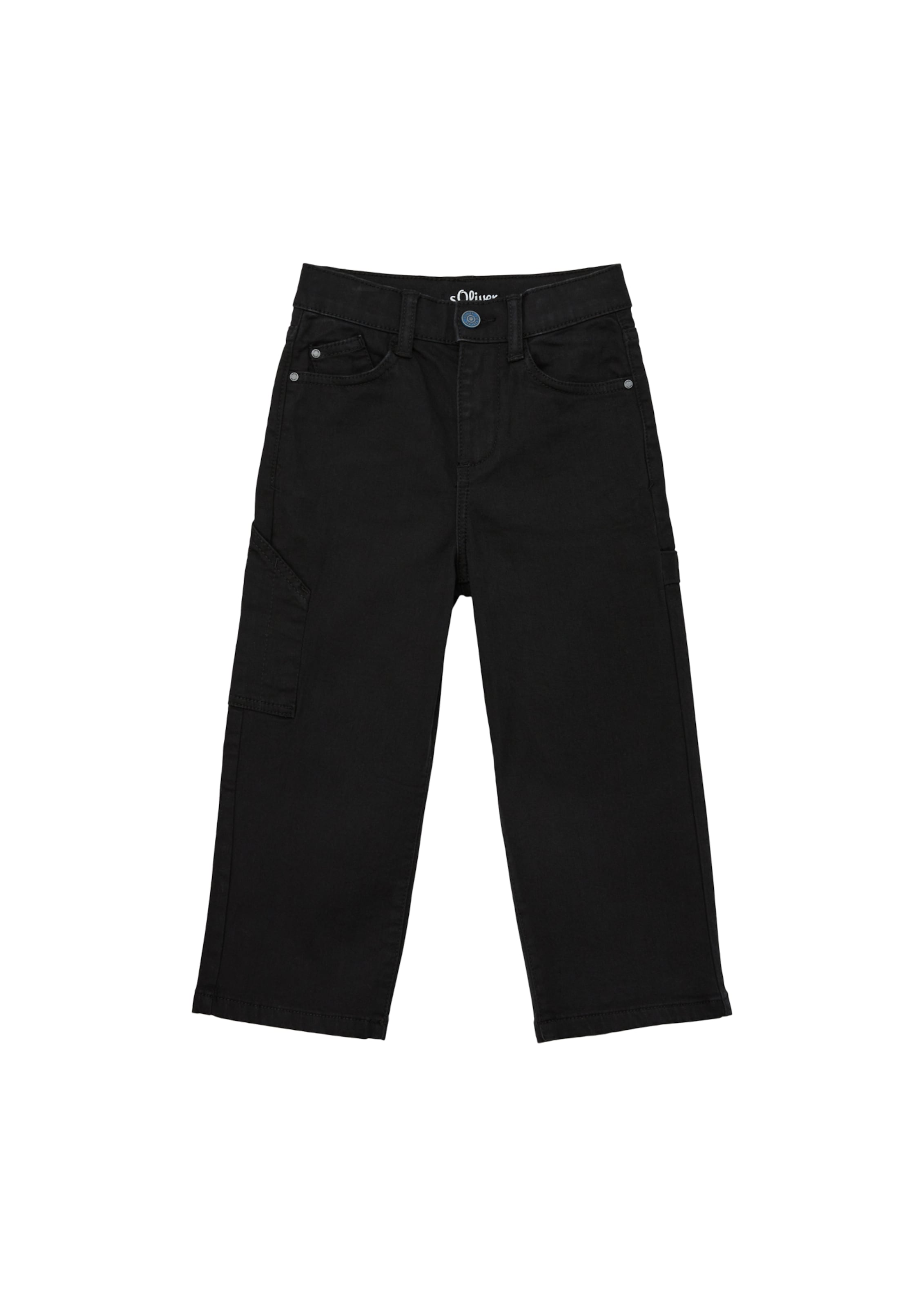 s.Oliver - Perna larga Calças de ganga em preto: frente