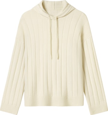 Lilysilk Pullover 'Rippstrick-Pullover mit Kapuze' in Weiß: Vorderseite