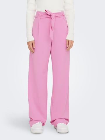 ONLY - regular Pantalón plisado en rosa: frente